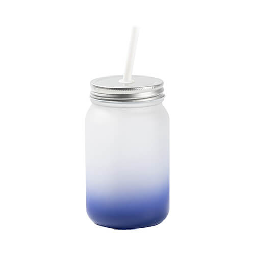 Mug Mason Jar 450 ml satinato senza manico per sublimazione - sfumatura blu navy