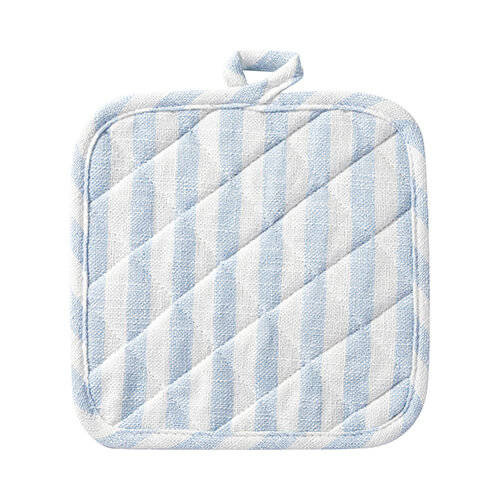 Tappetino da cucina 20 x 20 cm crema con strisce blu per sublimazione