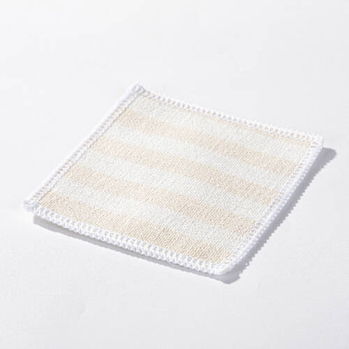 Sottobicchiere in tela 10 x 10 cm crema con strisce giallo per sublimazione