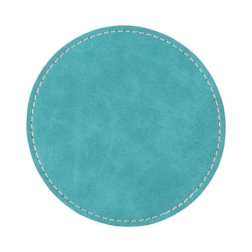 Sottobicchiere rotondo in pelle per sublimazione - verde