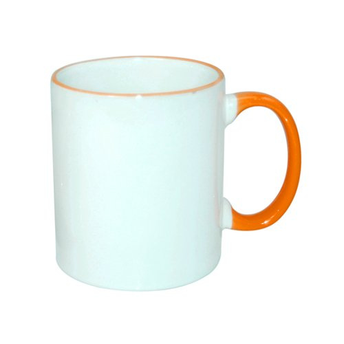 Tazza 330 ml ECO con il manico arancione Sublimazione Termostampa