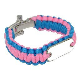 Bracciale in paracord rosa / celeste per stampa sublimatica