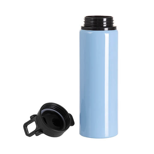 Borraccia in alluminio da 750 ml con coperchio in plastica e impugnatura a sublimazione - blu