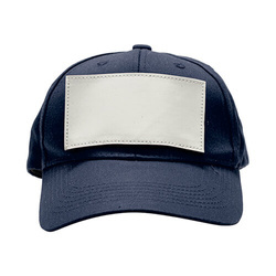 Cappello da baseball in cotone con patch rettangolare in velcro per la sublimazione - blu navy