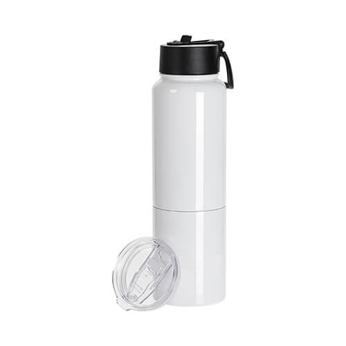 Bottiglia / tazza in acciaio inox 500 ml 2 in 1 per sublimazione - bianco