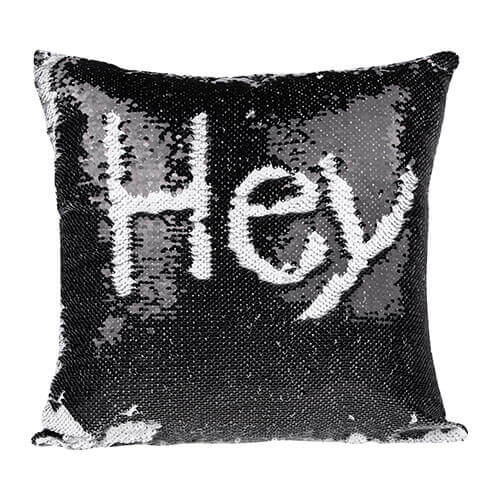 Copricuscino 40 x 40 cm con paillettes bicolore per sublimazione – nero