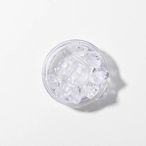 Tazza da 600 ml con cannuccia per sublimazione - argento, coperchio con ghiaccio artificiale