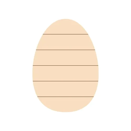 Cornice per foto in compensato a forma di uovo, rigato, 27 x 38 cm