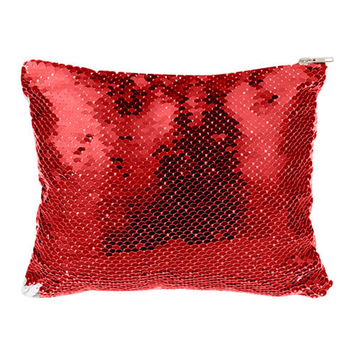Beauty case 20,5 x 16 cm con paillettes rosse e bianche per sublimazione