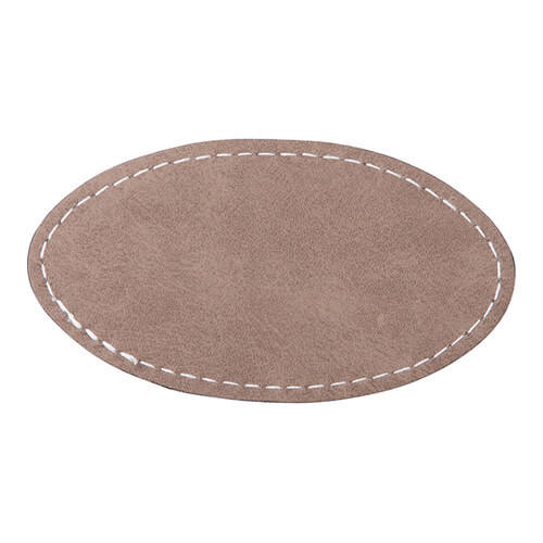 Targhetta ovale in pelle 8,2 x 4,4 cm per sublimazione - grigio