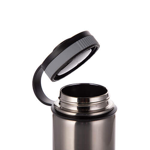 Thermos in acciaio inossidabile 550 ml con tappo avvitabile in bambù da sublimare - acciaio