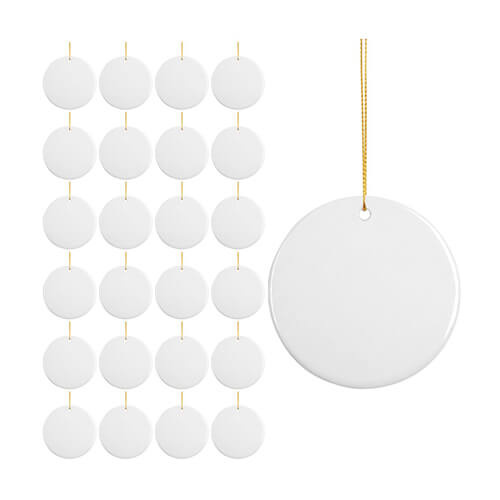 Set di 25 appendini tondi in ceramica per sublimazione