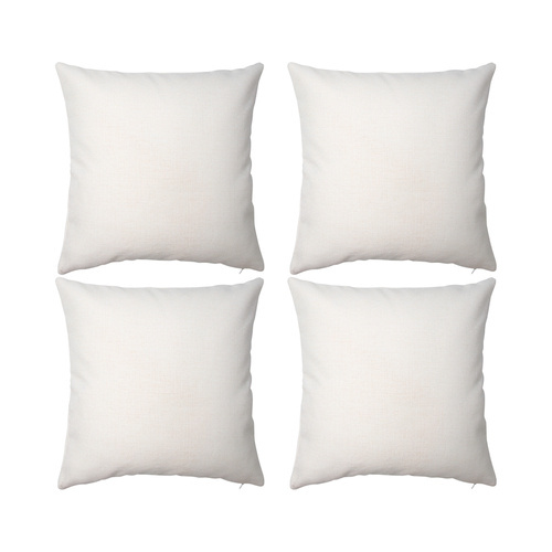 Set di 4 federe in lino 40 x 40 cm da stampare