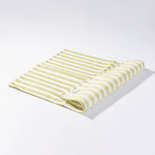 Tovaglietta in tela 50 x 35,5 cm crema con strisce verde chiaro per sublimazione