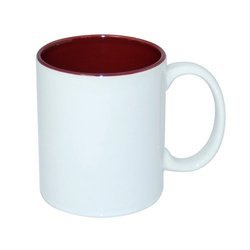 Tazza 330 ml con l'interno rosso scuro JS Coating Sublimazione Termostampa
