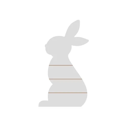 Portafoto a forma di coniglio in MDF, a righe, 21 x 38 cm