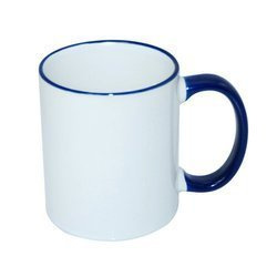 Tazza 330 ml con il manico  blu scuro JS Coating Sublimazione Termostampa