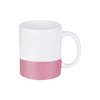Tazza 330 ml con una striscia glitter rosa Sublimazione Termostampa