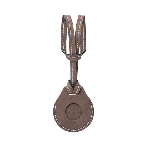 Etichetta in pelle con tracolla / custodia AirTag per sublimazione - grigio