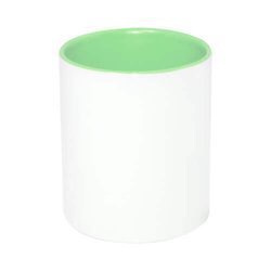 Portapenne in ceramica con interno verde chiaro per sublimazione