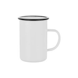 Tazza smaltato 450 ml bianco con bordo nero Sublimazione Termostampa