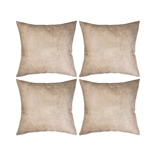 Set di 4 federe in pelle 40 x 40 cm da stampare - marrone chiaro