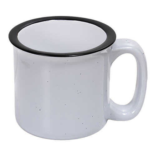 Tazza in ceramica smaltata da 400 ml per sublimazione - con macchie grigie