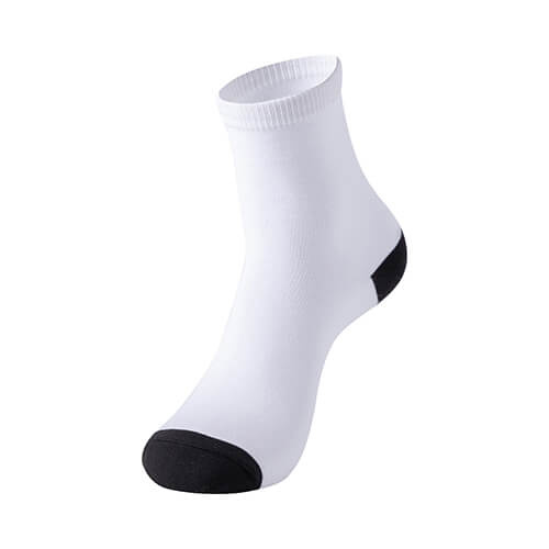 Calzini da 35 cm con punta e tallone neri per sublimazione