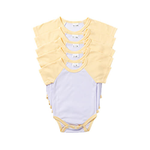 Body per bambini con maniche corte per la sublimazione - maniche giallo
