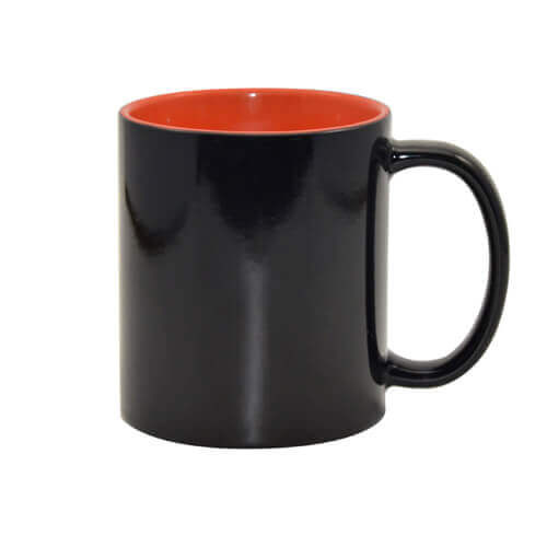 Tazza Magico – nero con l’interno arancione Sublimazione Termostampa