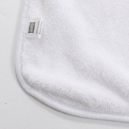 Coperta Minky con cappuccio 150 x 130 cm per sublimazione - bianca