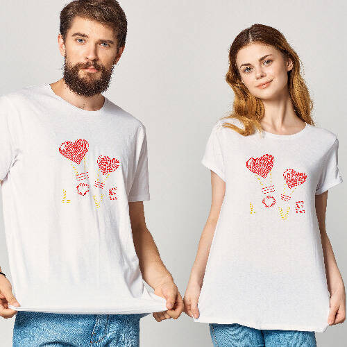 Foglio grande con zirconi per trasferimento termico - love