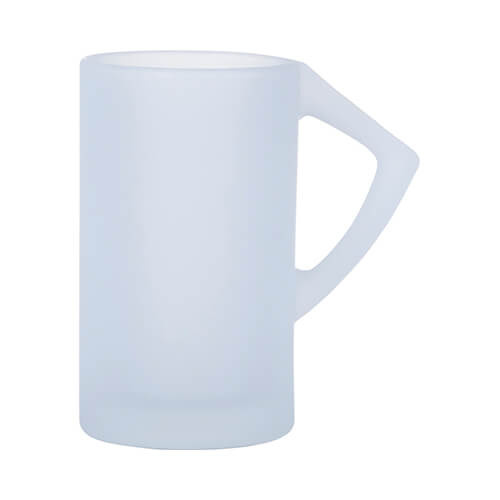 Mug in vetro satinato da 400 ml con manico triangolare per sublimazione