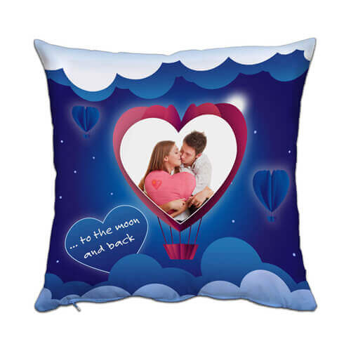 Federa in raso bicolore 38 x 38 cm per sublimazione - Cuore - eng