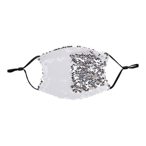 Mascherina grande con tasca per filtro e paillettes per la sublimazione