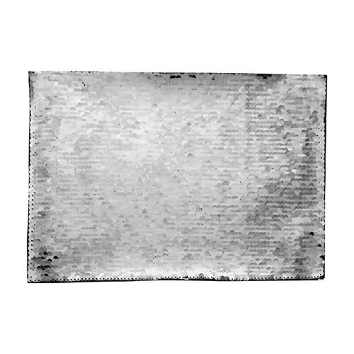 Patch paillettes bicolore da sublimare - rettangolo argento