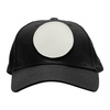 Cappello da baseball in cotone con patch rotonda in velcro per sublimazione - nero
