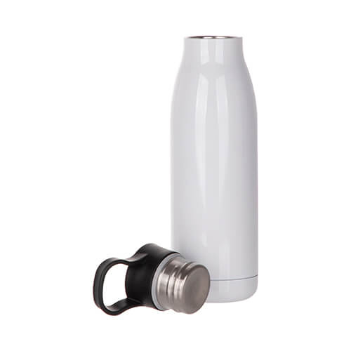 Borraccia - Bottiglia per bevande da 500 ml con manico a sublimazione orizzontale - bianco