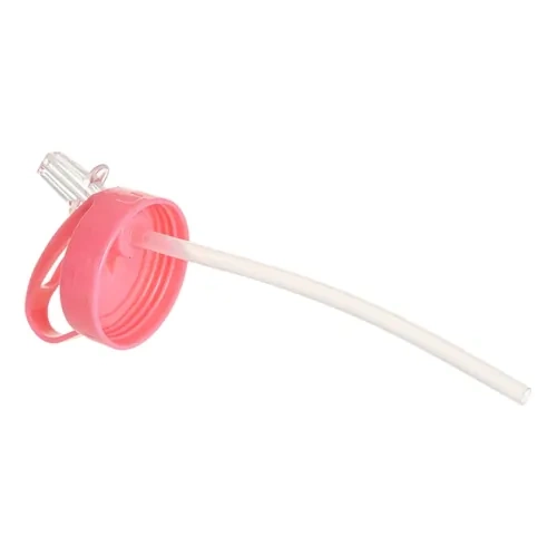 Bottiglia in alluminio con boccaglio 600ml bianca con tappo rosa e supporto per la sublimazione