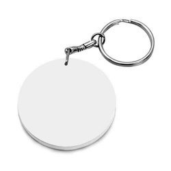 Portachiavi in plastica Tondo 39 mm Bianco Sublimazione Trasferimento termico