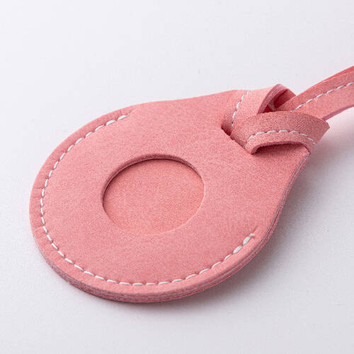 Etichetta in pelle con tracolla / custodia AirTag per sublimazione - rosa