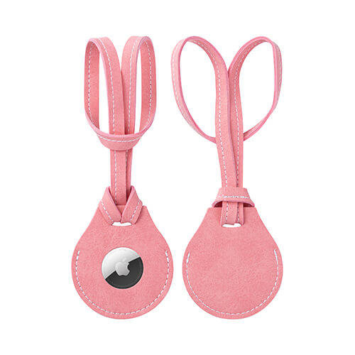 Etichetta in pelle con tracolla / custodia AirTag per sublimazione - rosa