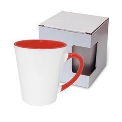 Tazza Latte piccolo FUNNY rosso con la scatola KAR3 Sublimazione Termostampa