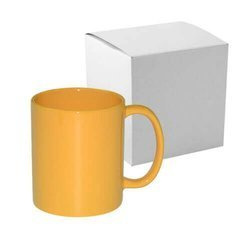 Tazza Full Color giallo, lucido, con la scatola Termostampa