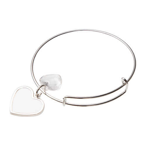 Bracciale con cuore di cristallo e pendente a cuore per stampa sublimatica  a trasferimento termico