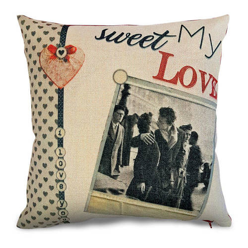 Federa in tela bicolore 38 x 38 cm per sublimazione - Il mio dolce amore