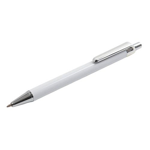 Penna per sublimazione - corpo bianco e accessori argento + pellicola termoretraibile