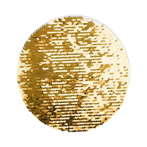 Patch paillettes bicolore da sublimare - cerchio d'oro Ø 19 su sfondo bianco