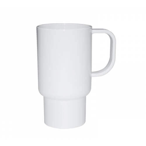 Tazza da viaggio 450 ml in plastica, bianco Sublimazione Termostampa