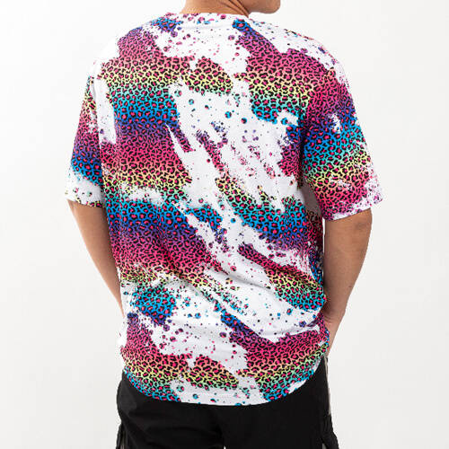 T-shirt Cotton-Like Bleached Leopard Wild Purple per sublimazione